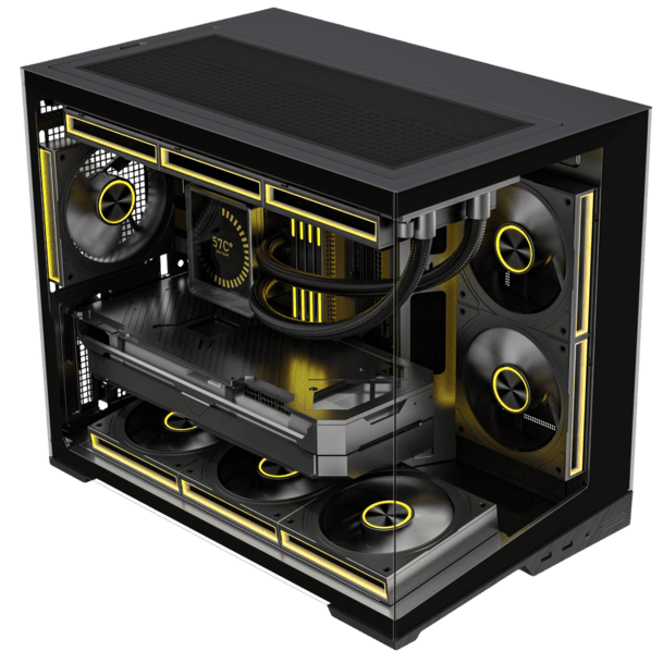 GABINETE GAMER ZERO MATX BLACK ARGB (6 FAN) 2 FAN MB/ 3 FAN ABAJO, 1 FAN TRASERO S/ FUENTE/ USB 3.0